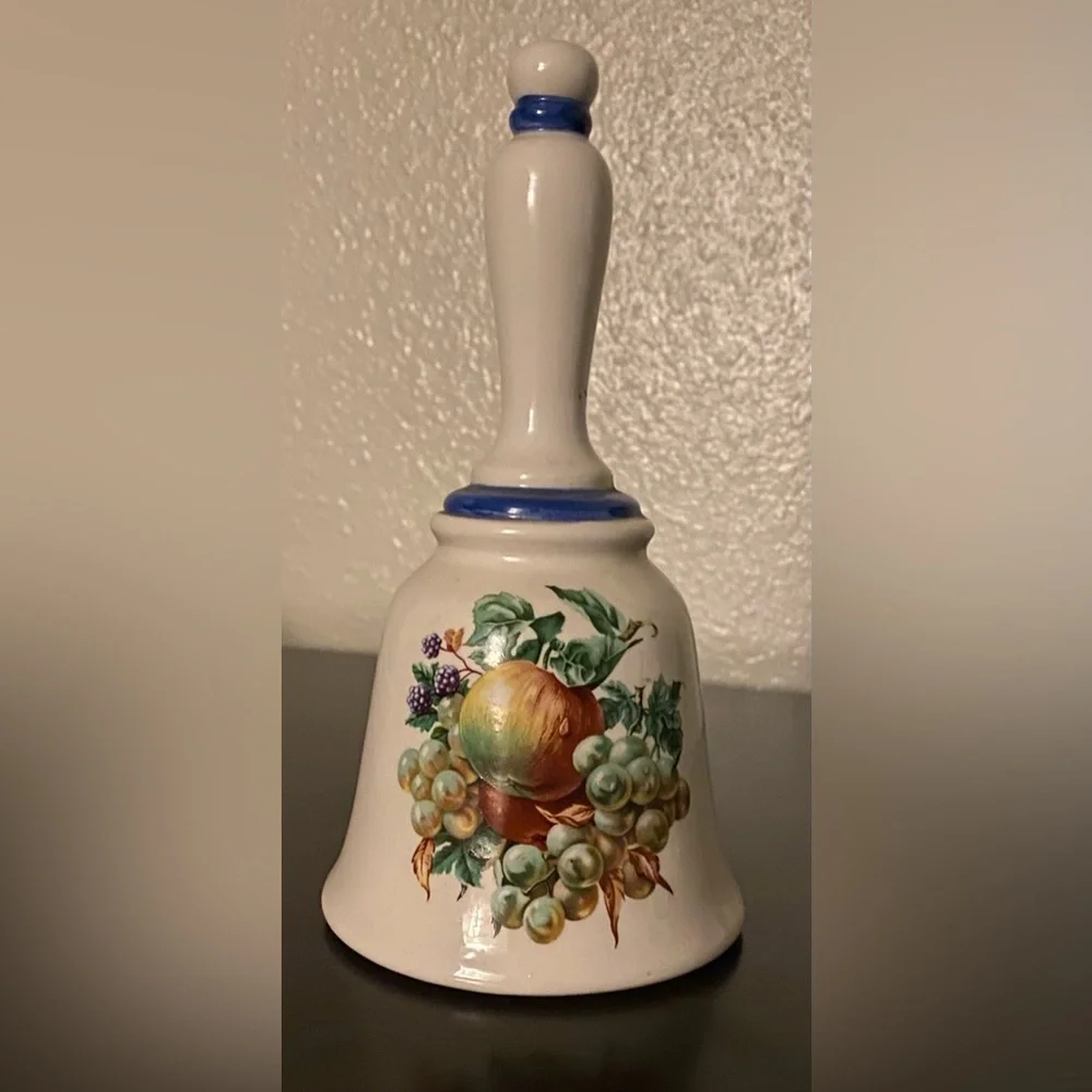 Vintage Ceramic Fruit Bell | Decorative Collectible Bell Cottage Kitchen Decor